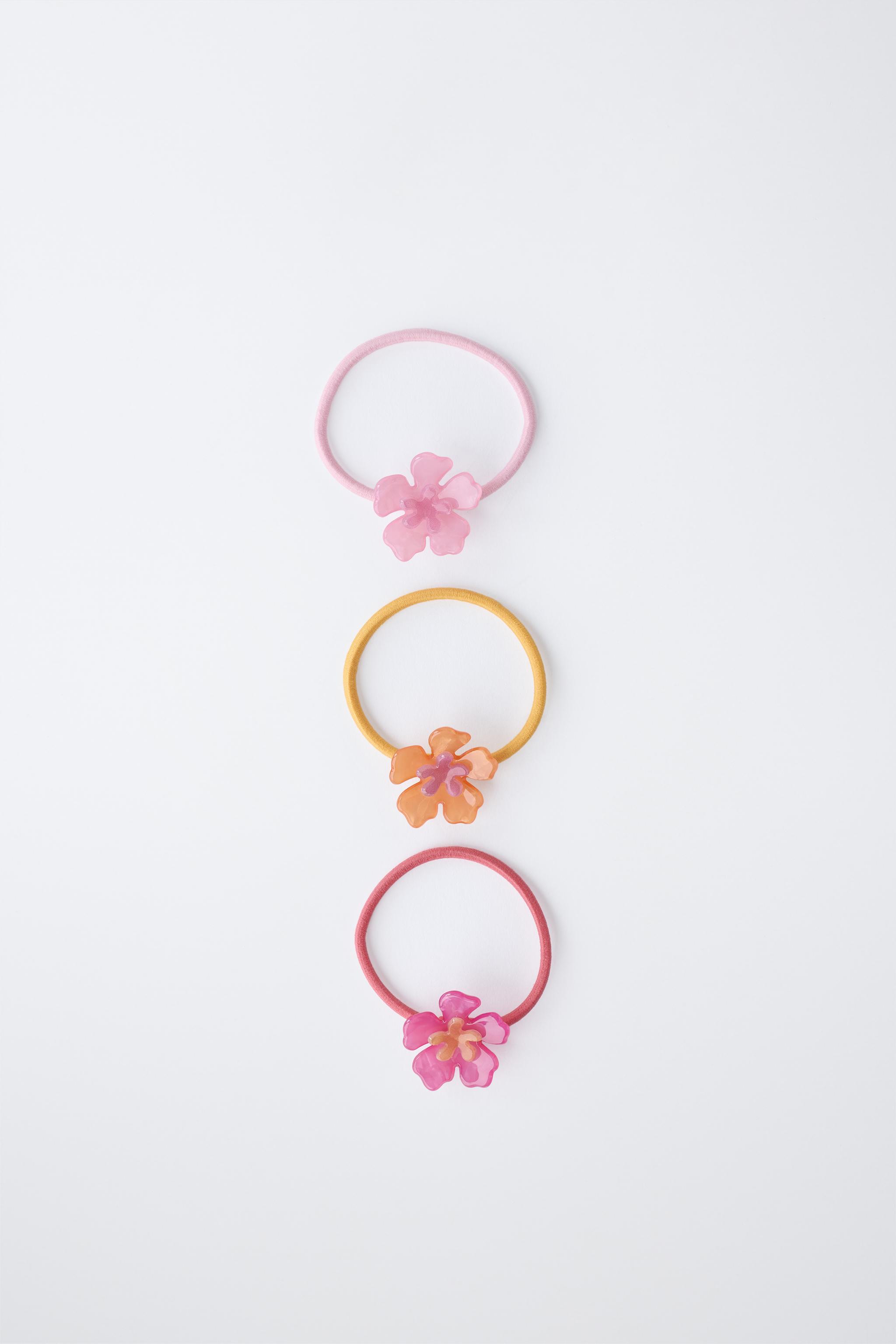 LOT DE TROIS CHOUCHOUS FLEUR HIBISCUS